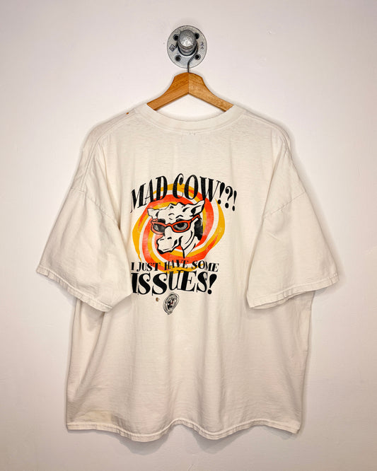 Vintage Holy Cow Las Vegas Distressed White Tee Shirt