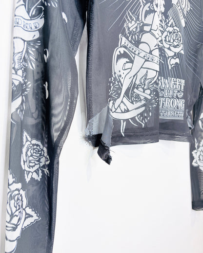 Women’s Betty Boop Tattoo Mesh Longsleeve Shirt