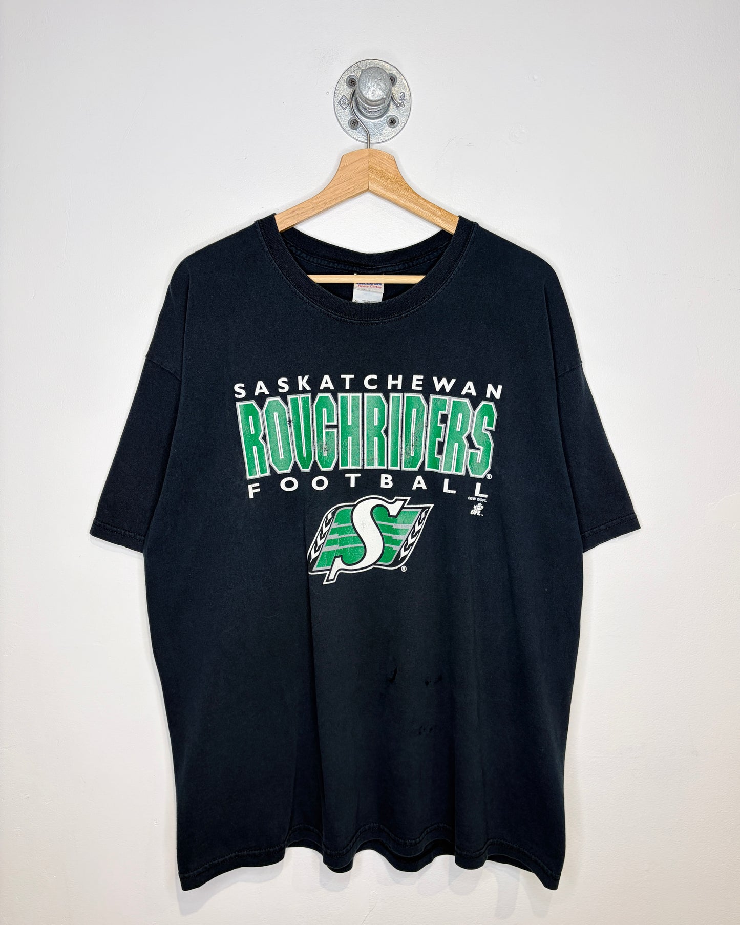 Vintage 2000s Saskatchewan Roughriders Football Black Tee Shirt