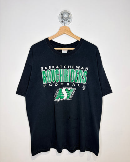 Vintage 2000s Saskatchewan Roughriders Football Black Tee Shirt