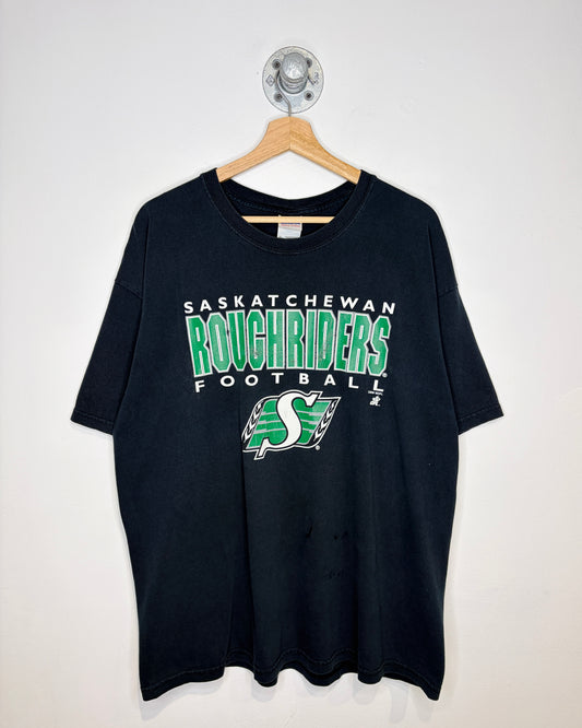 Vintage 2000s Saskatchewan Roughriders Football Black Tee Shirt