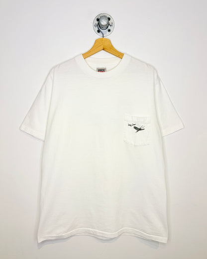 Vintage 90s Trout Fish White Pocket Tee Shirt