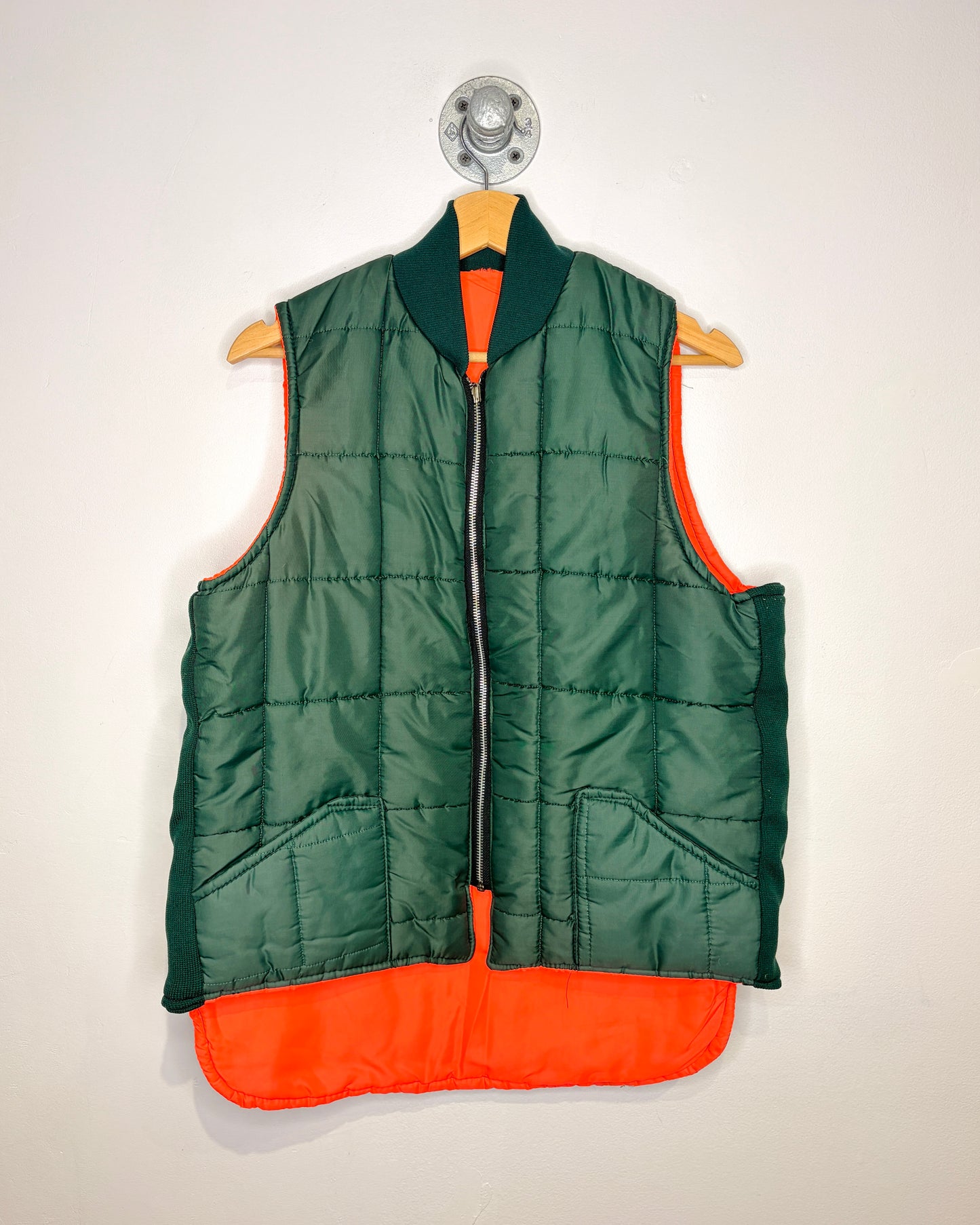 Vintage 80s Nikaldi Reversible Green & Orange Vest