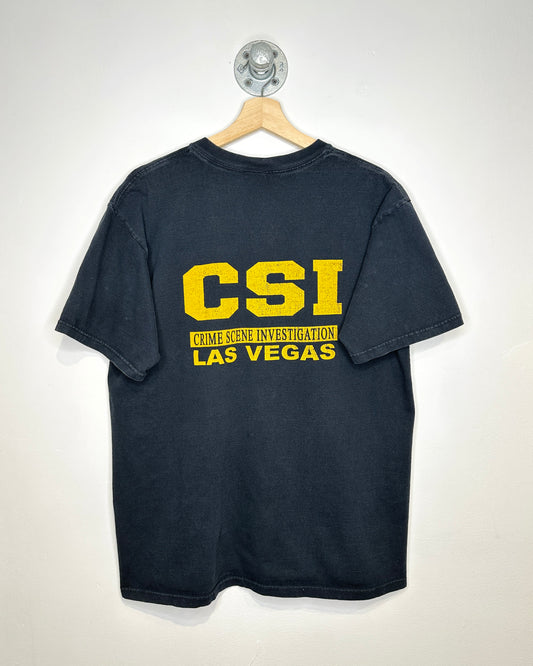 2000s CSI Las Vegas Faded Black Tee Shirt