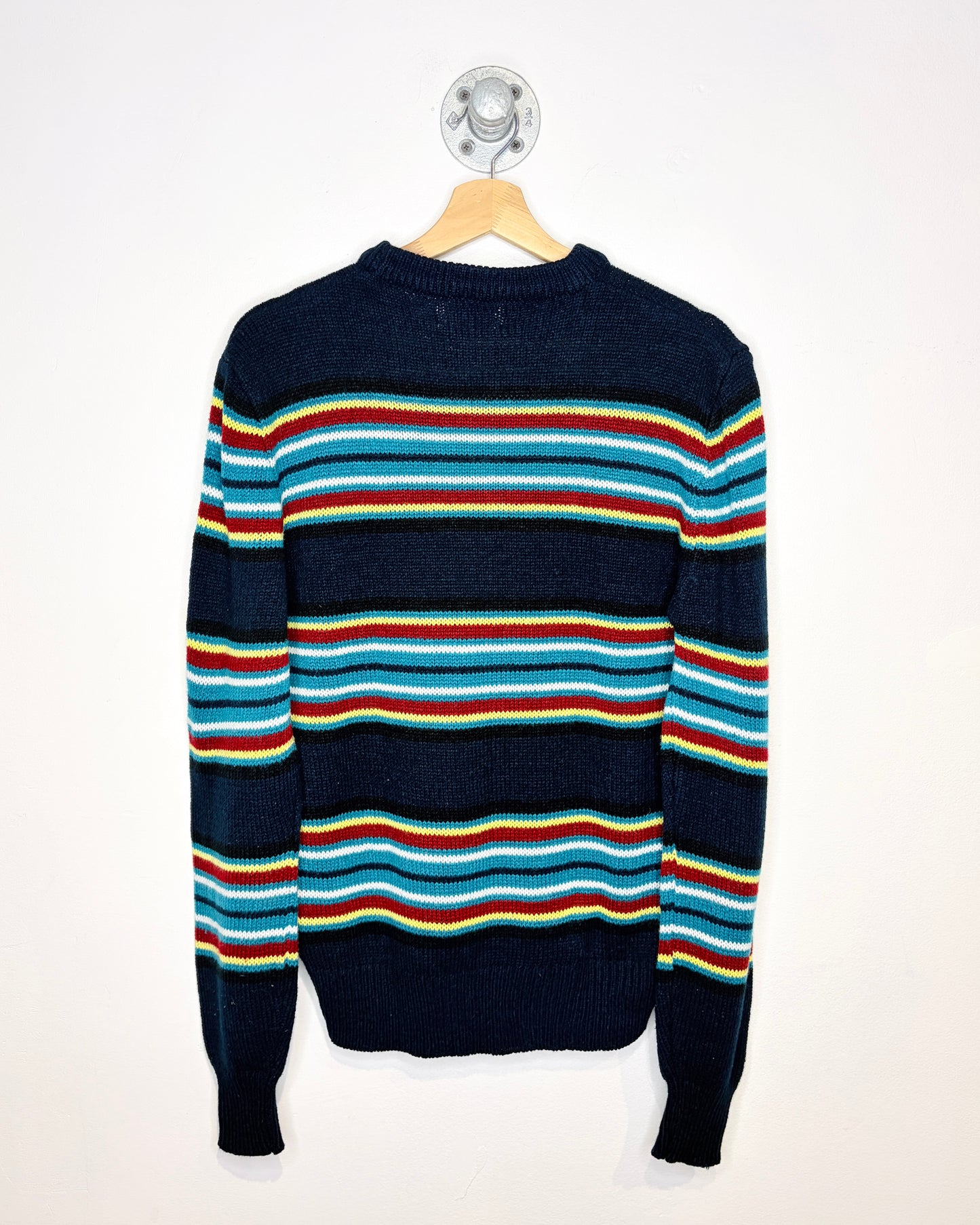 Vintage 90s Arrow Navy Blue Striped Sweater