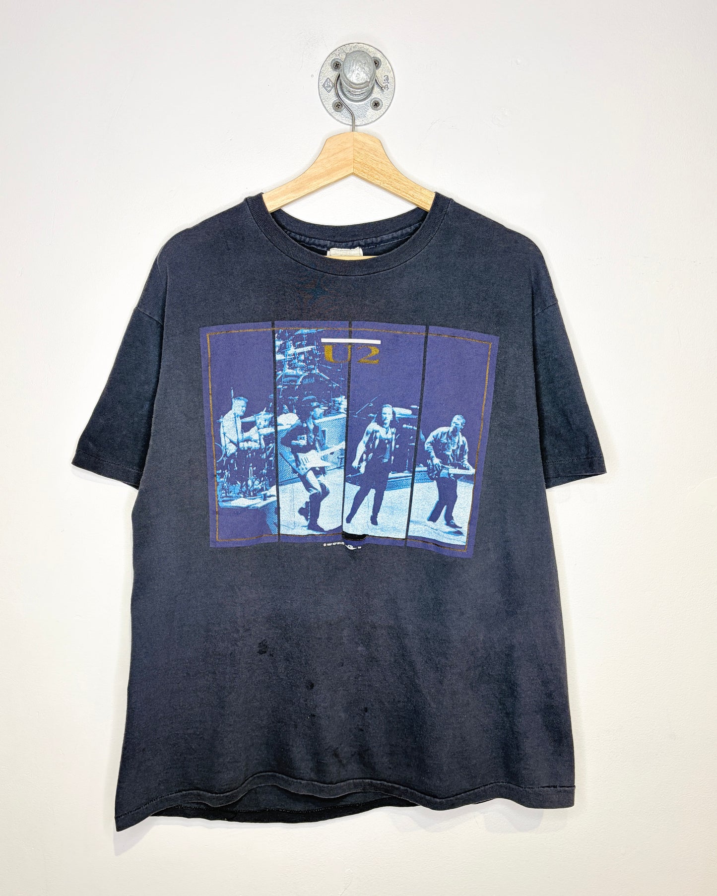 Vintage 1987 U2 Fall Tour Faded Black Tee Shirt