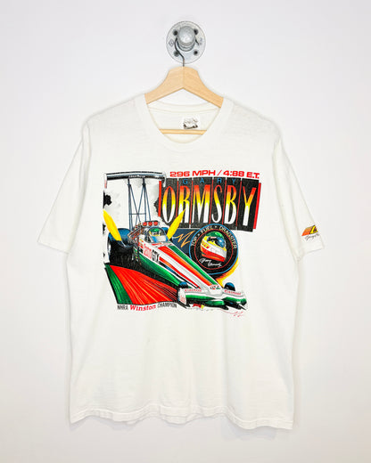 Vintage 1991 Gary Ormsby Winston Champion Castrol White Tee Shirt