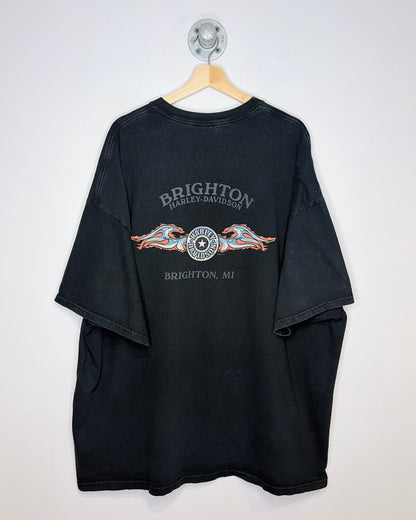 Vintage 2006 Brighton Harley Davidson Black Tee Shirt
