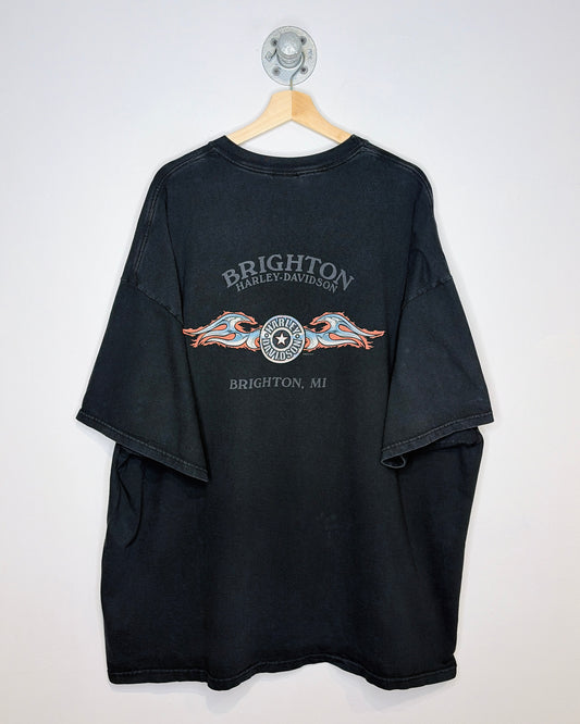 Vintage 2006 Brighton Harley Davidson Black Tee Shirt