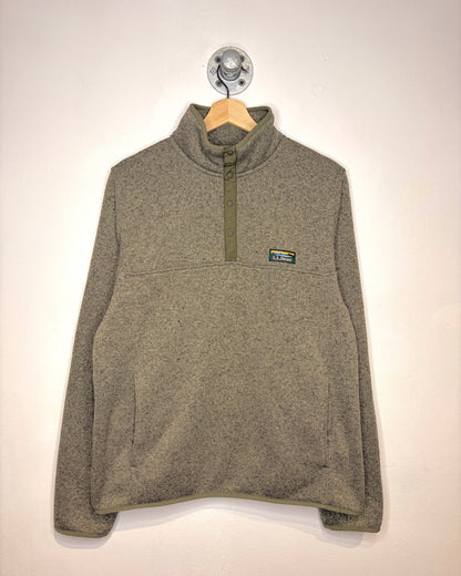 L.L Bean Grey Button Collar Sweater