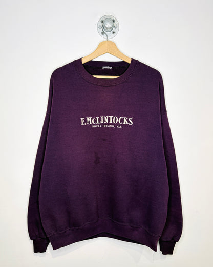 Vintage 90s F.McLintocks Shell Beach Eggplant Purple Crewneck Sweatshirt
