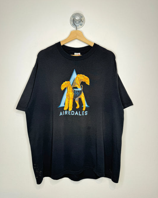 Vintage 90s Airedales Black Tee Shirt