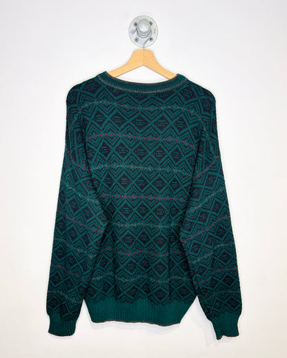 Vintage 90s Italian-Made Green Wool Sweater