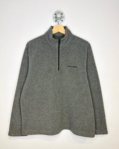 Vintage Polo Sport Dark Grey 1/4 Zip Fleece Sweatshirt