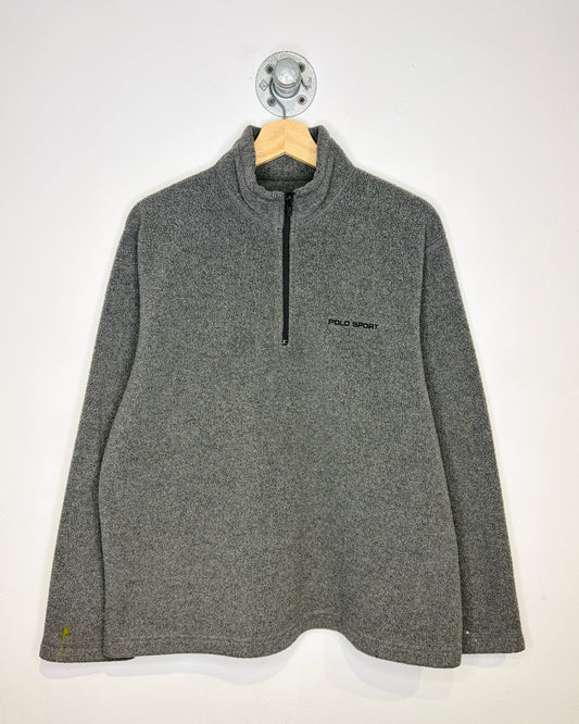Vintage Polo Sport Dark Grey 1/4 Zip Fleece Sweatshirt