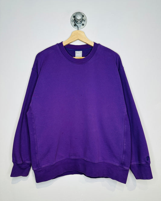 TNA Cozy Fleece Boyfriend Fit Dinosaur Purple Crewneck Sweatshirt