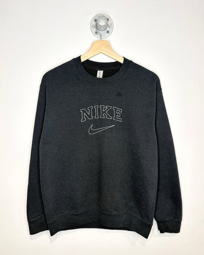 Nike Logo Gildan Heavy Blend Bootleg Black Crewneck Sweatshirt