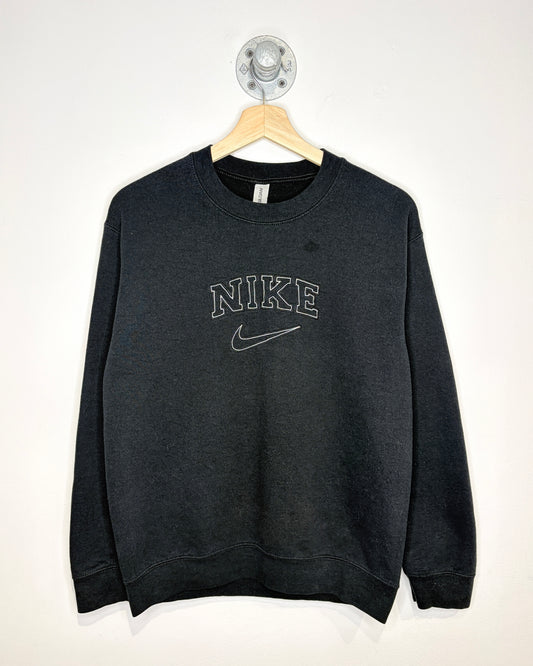 Nike Logo Gildan Heavy Blend Bootleg Black Crewneck Sweatshirt