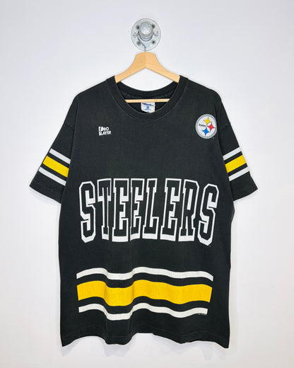 Vintage 90s Pro Player Pittsburgh Steelers Black Tee Shirt