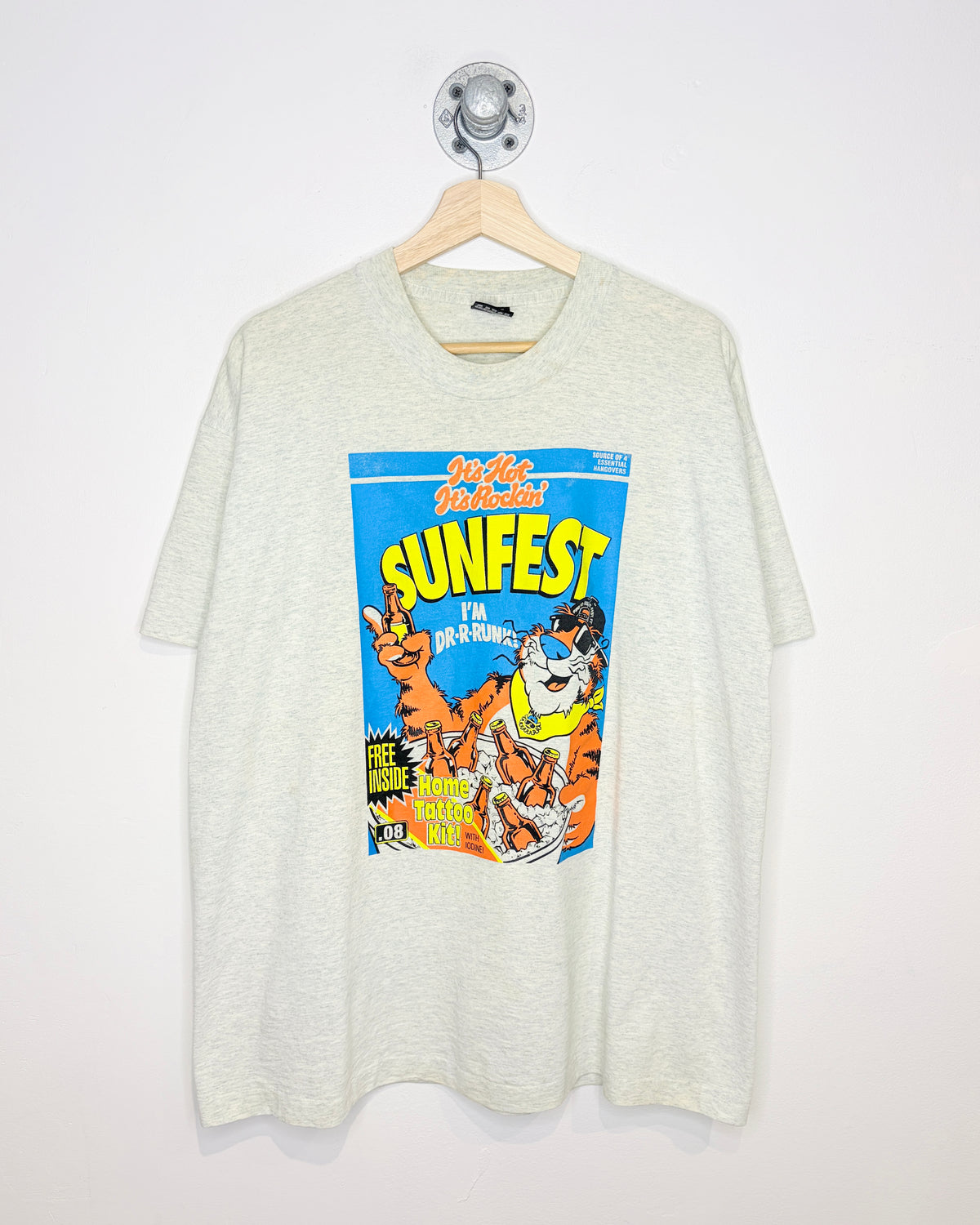 Vintage 90s Sunfest “Kellogg’s” Ash Grey Tee Shirt