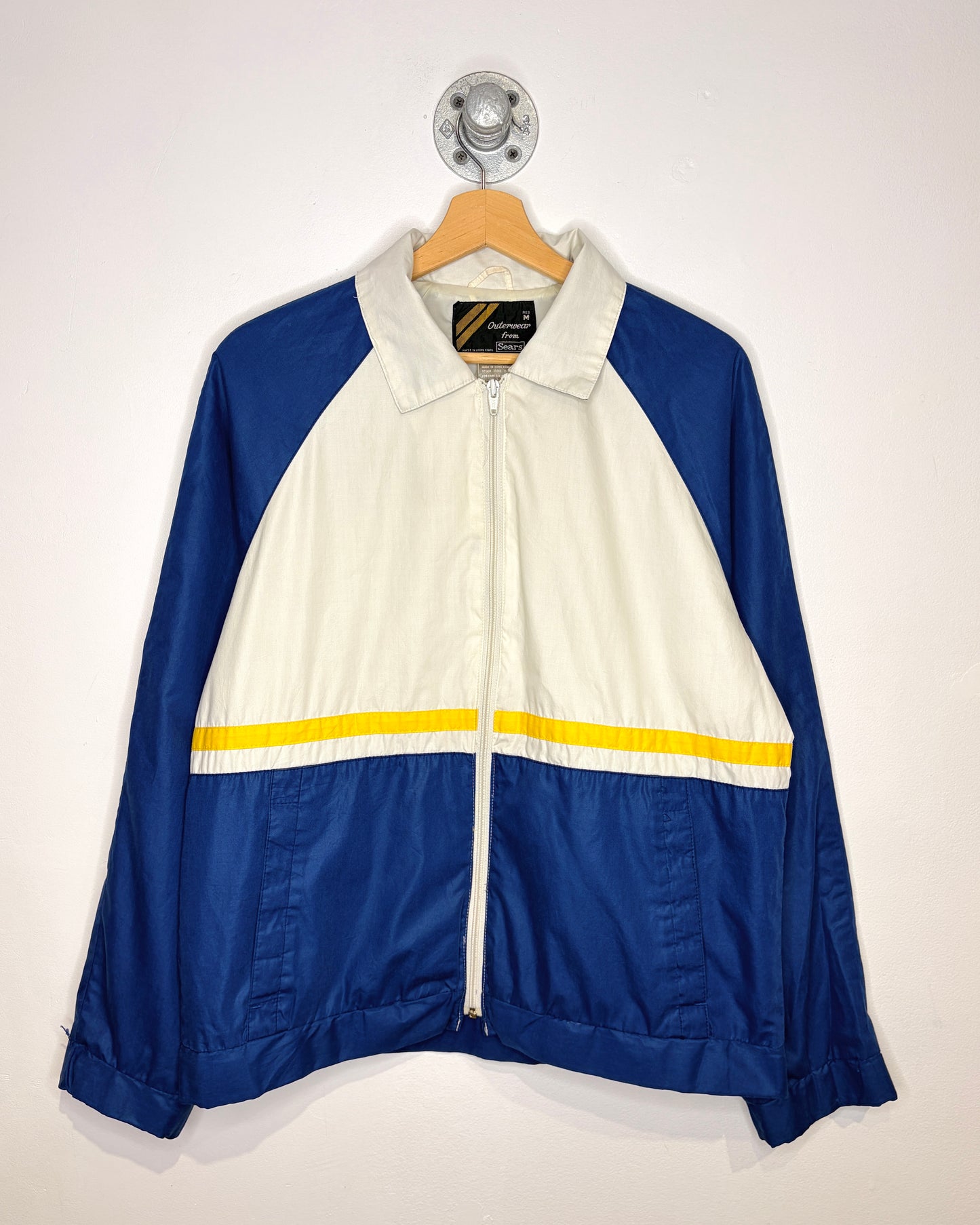 Vintage 80s Sears TwoTone Navy & White Raglan Jacket