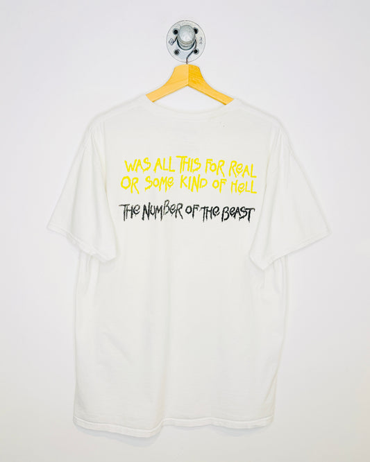 Iron Maiden The Number Of The Beast Graphic White Tee Shirt