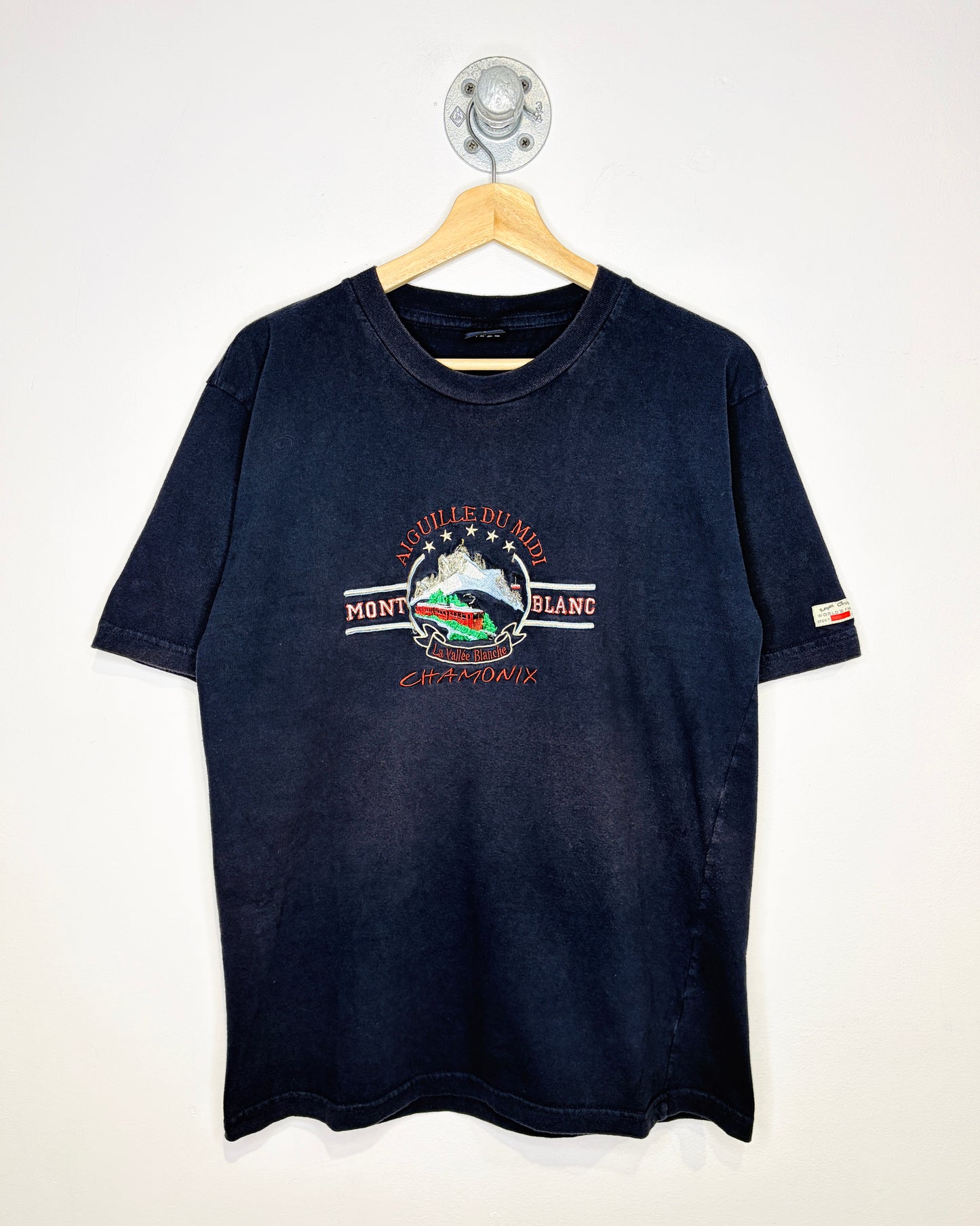 Vintage 2000s La Vallée Blanche Tourist Navy Tee Shirt