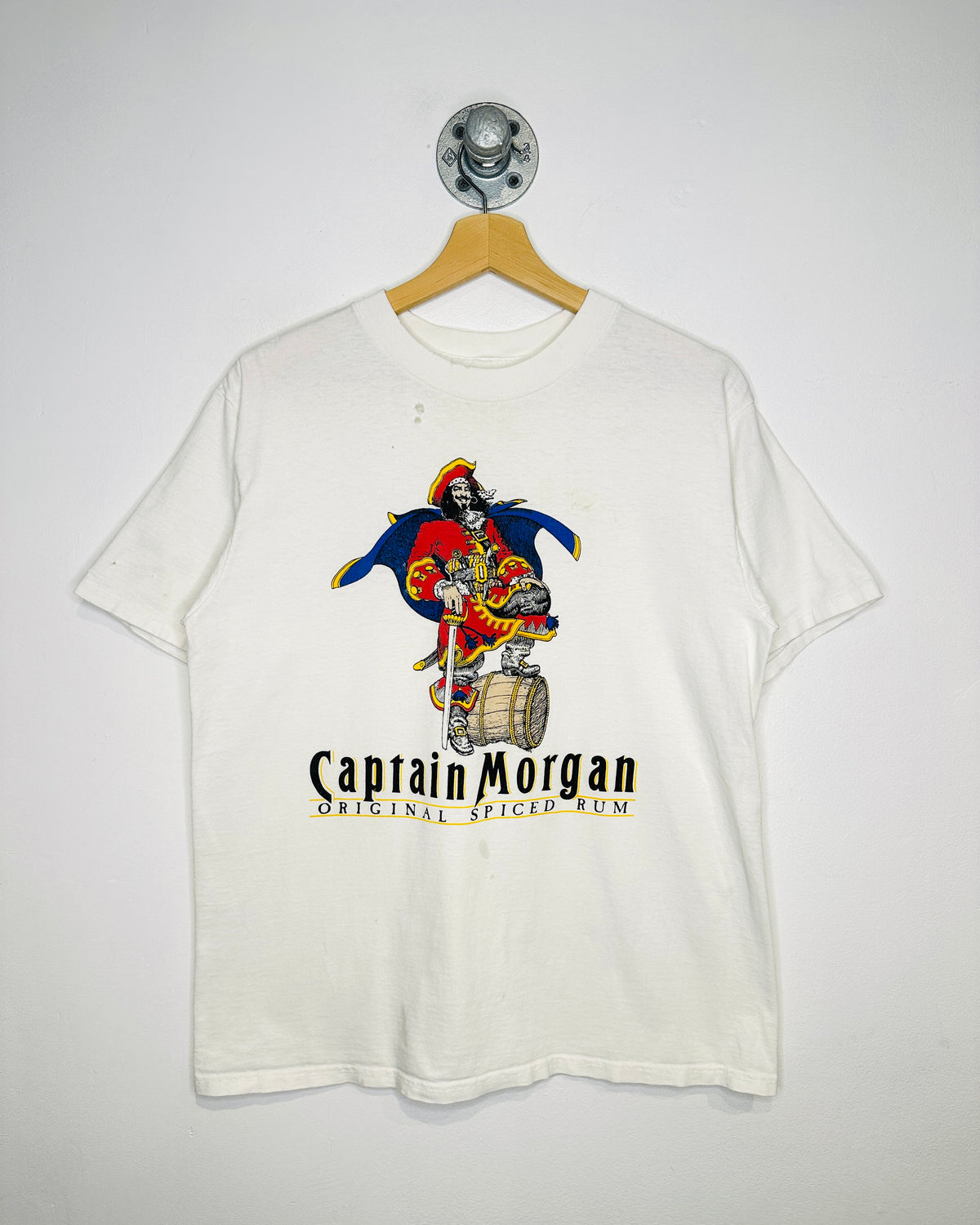 Vintage 90s Captain Morgan White Promo Tee Shirt