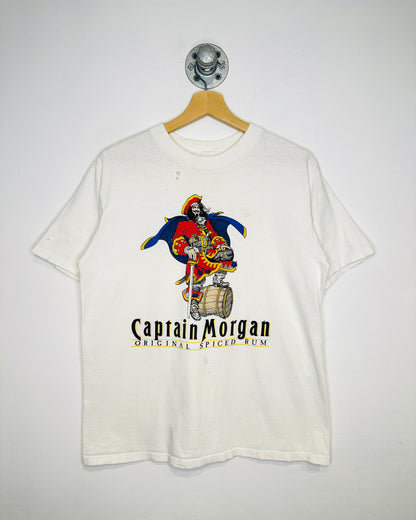 Vintage 90s Captain Morgan White Promo Tee Shirt