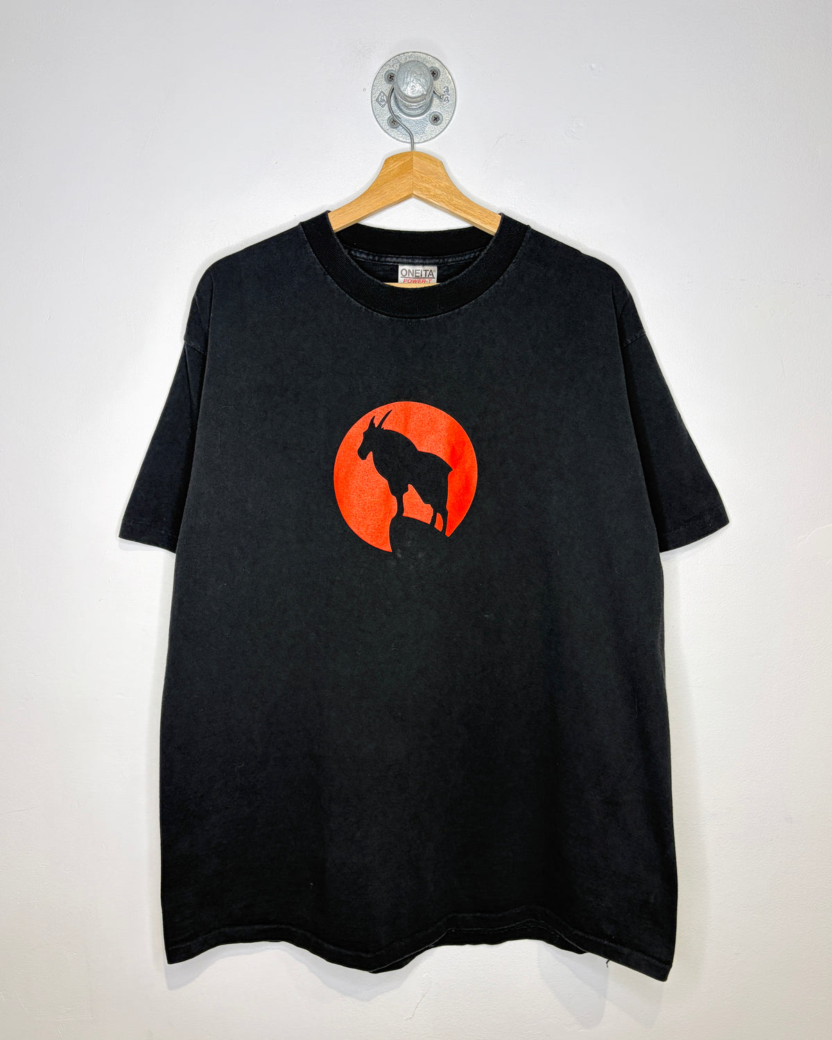 Vintage 90s Goat Silhouette Black Tee Shirt