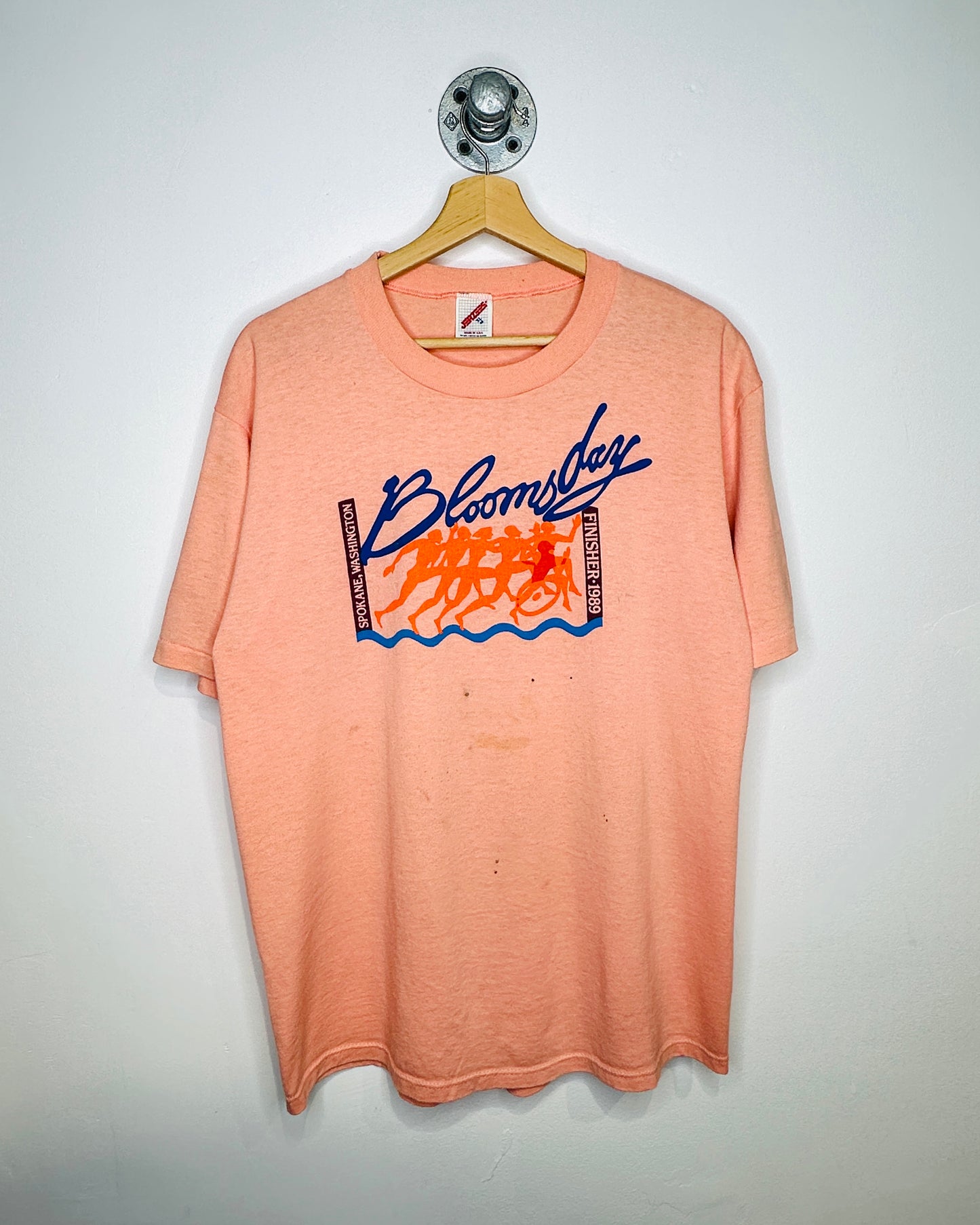 Vintage 1989 Bloomsday Finisher Pink Tee Shirt