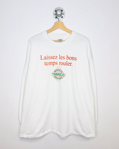 Vintage Tabasco “Let The Good Times Roll” White Longsleeve Shirt