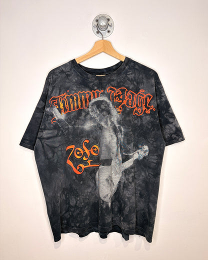 Vintage 2004 Liquid Blue Jimmy Page Zoso Ti Dye Grey Tee Shirt