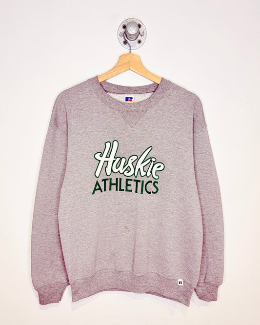 Vintage 90s Russell Huskie Athletics Grey Crewneck Sweatshirt