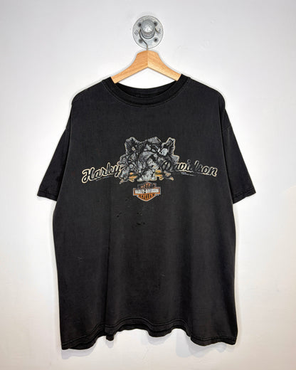 Vintage 1997 Boxy Harley Davidson Faded Black Tee Shirt