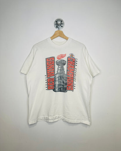 Vintage 1998 Detroit Red Wings Stanley Cup Champions White Tee Shirt