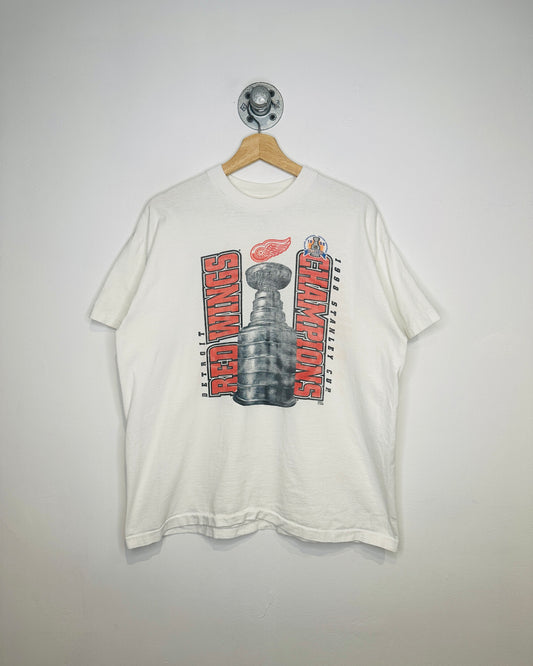 Vintage 1998 Detroit Red Wings Stanley Cup Champions White Tee Shirt
