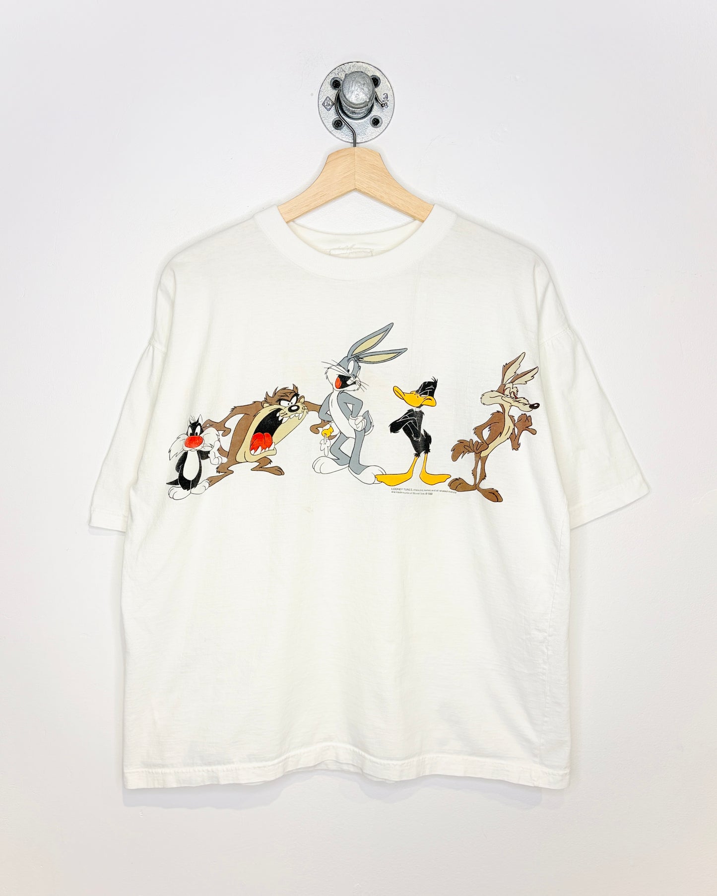 Vintage 1993 Looney Tunes Characters White Tee Shirt