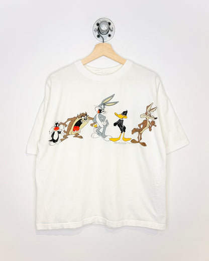 Vintage 1993 Looney Tunes Characters White Tee Shirt