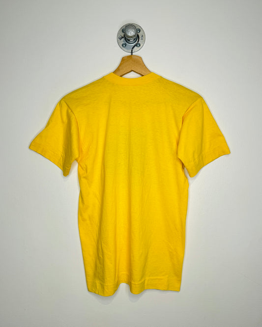 Vintage 1980s Native American Paper Thin Yellow Tee Shirt
