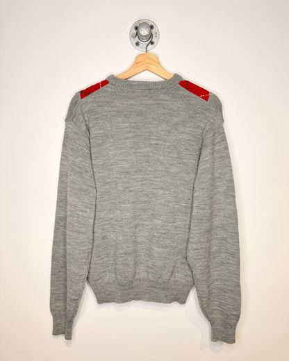 Vintage 90s Arrow Argyle Print Grey Sweater