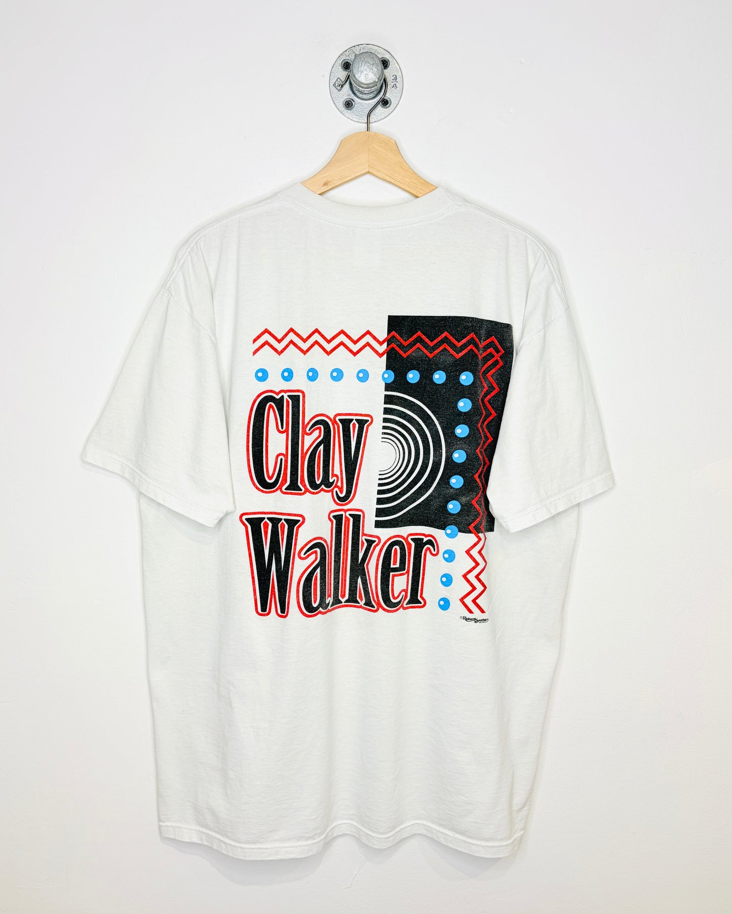 Vintage 1990s Clay Walker Graphic White Tee Shirt