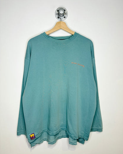 Vintage Stone Monkey Distressed Earth Tone Longsleeve Shirt