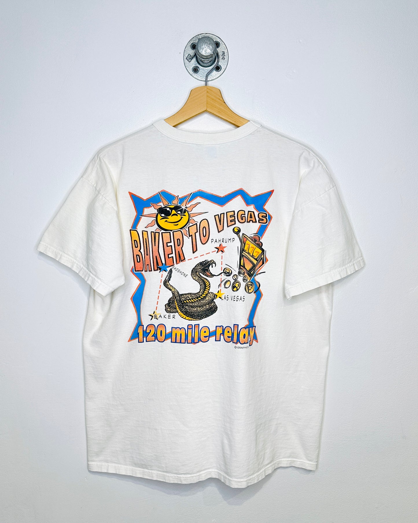 Vintage 90s Challenge Cup Relay Las Vegas White Tee Shirt
