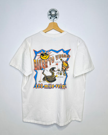 Vintage 90s Challenge Cup Relay Las Vegas White Tee Shirt