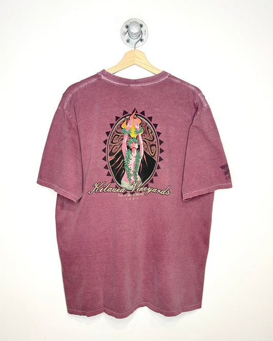 2000s Kilauea Vineyards Hawaii Faded Maroon Tee Shirt