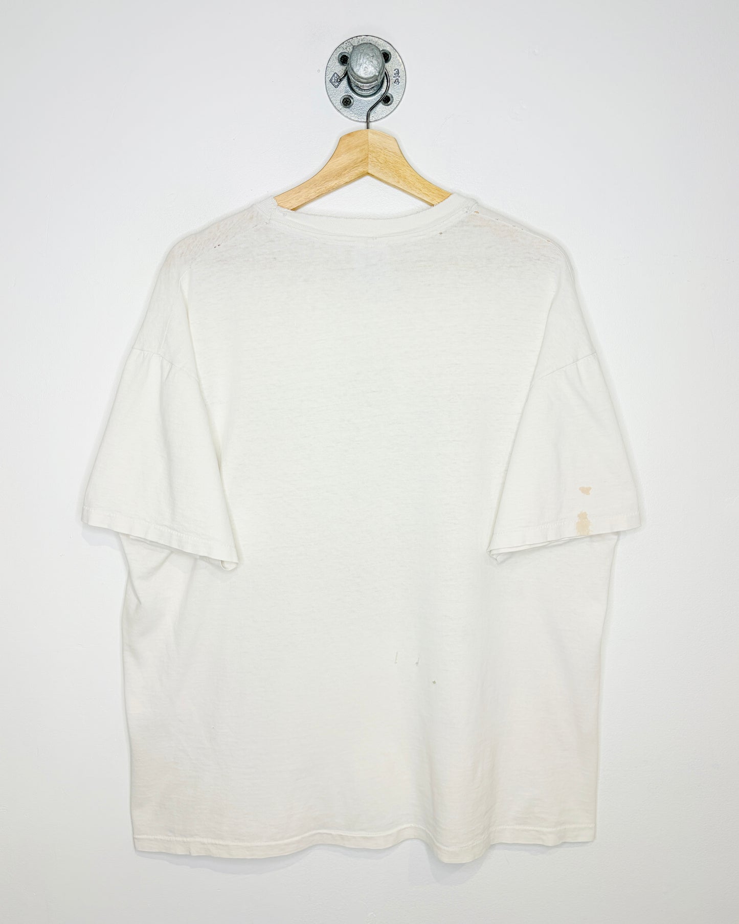 Vintage 90s Boxy Comox Air Show Distressed & Paper Thin White Tee Shirt