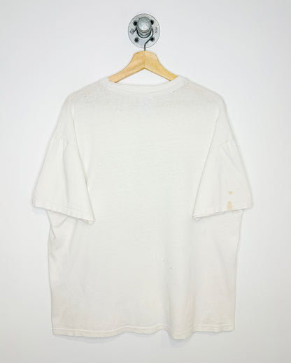 Vintage 90s Boxy Comox Air Show Distressed & Paper Thin White Tee Shirt