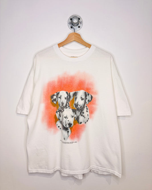 Vintage 90s Dalmatian Dogs White Tee Shirt