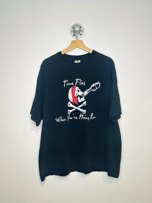 Vintage 2000s Puerto Vallarta Time Flies When You’re Having Rum Black Tee Shirt
